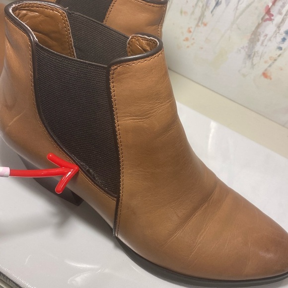 Franko Sarto Leather Tan Leather Ankle Boot Booties Size 7 - Picture 7 of 16